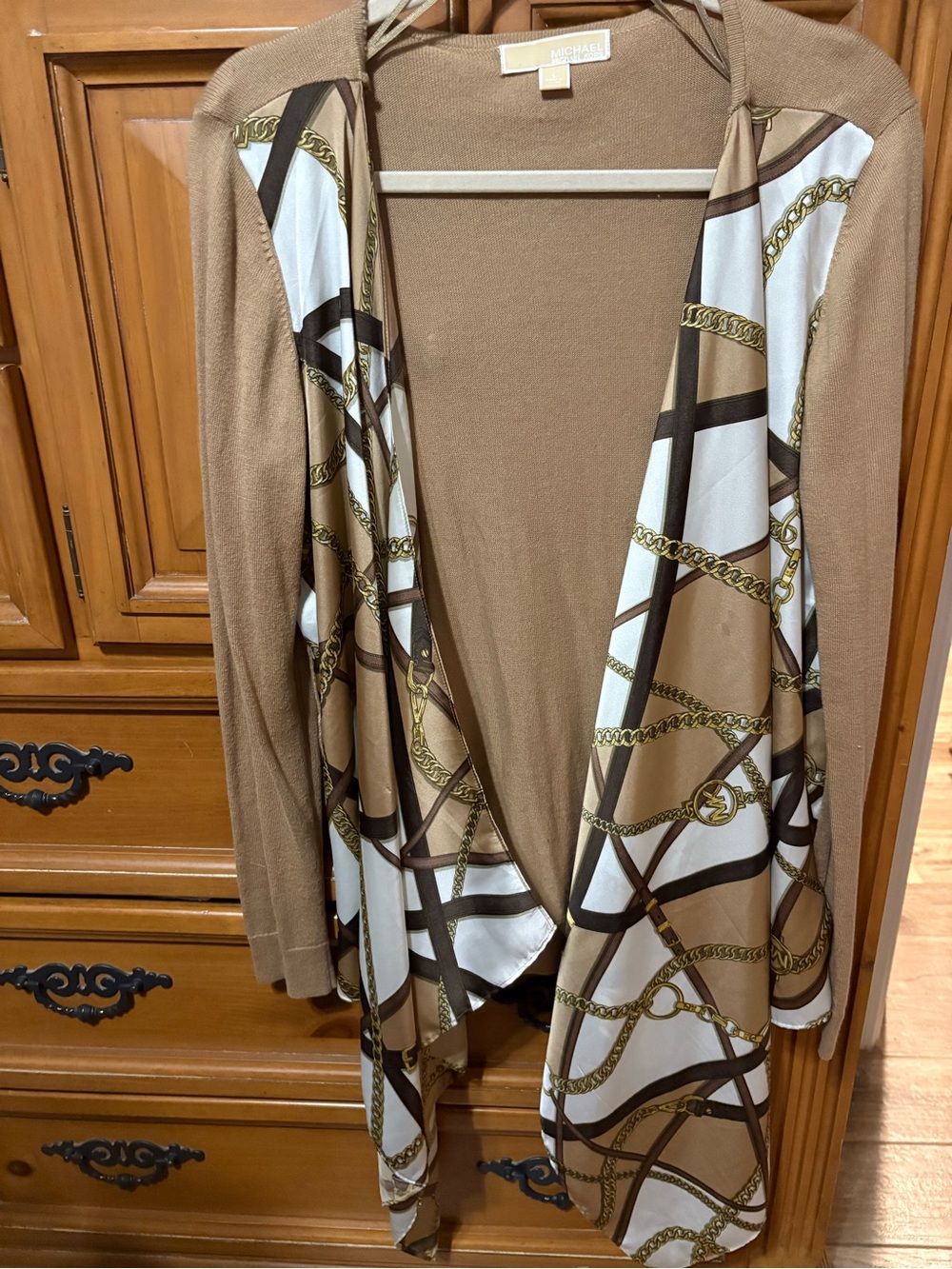 Michael Kors Beige Tan Knit Top with Label Detail